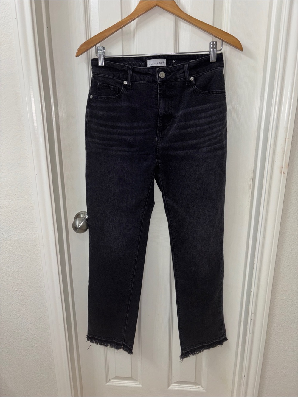 LOFT Black Washed High-Rise Jeans